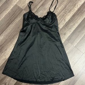 amazon black silk slip dress